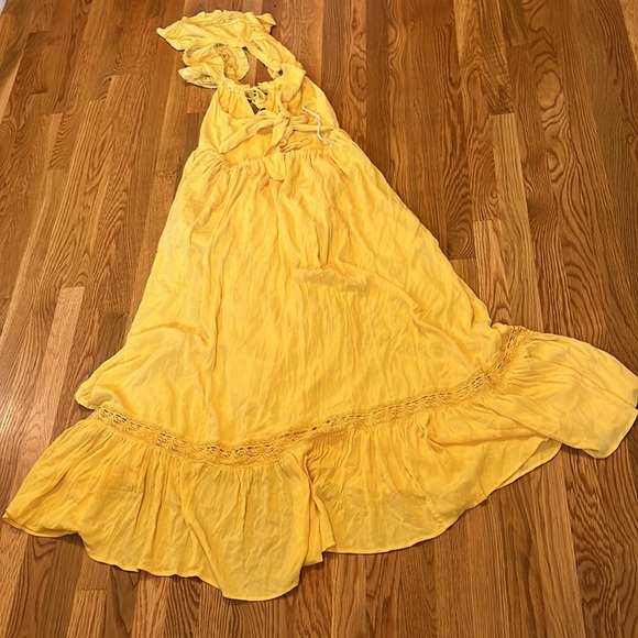 NWT Free People Endless Summer Moonlight Ocean Maxi Dress Size Med Sunset Gold - Picture 9 of 10